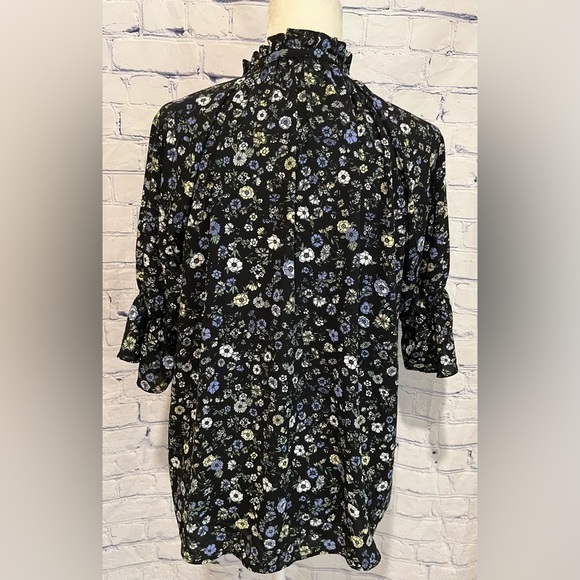 Uniqlo x Paul & Joe Floral Blouse with frill sleeves and ribbon neck tie - Small - Picture 5 of 8